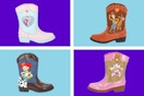 4 stock images of character toddler western boots: Disney Frozen, Toy Story & Paw Patrol