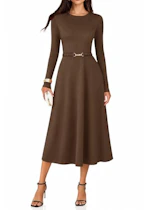 Women's Long Sleeve Midi Dress