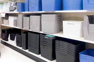 brightroom storage baskets sitting on target shelves