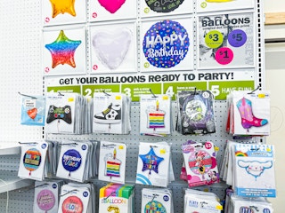 five bellow cheap helium balloons 