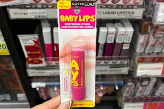 maybelline baby lips held in hand