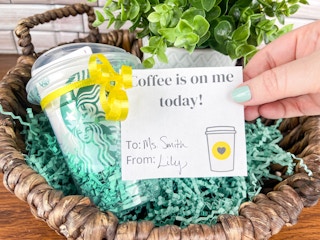 diy a starbucks coffee teacher gift 