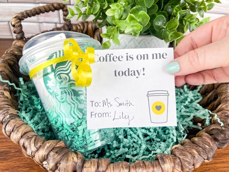 diy a starbucks coffee teacher gift 