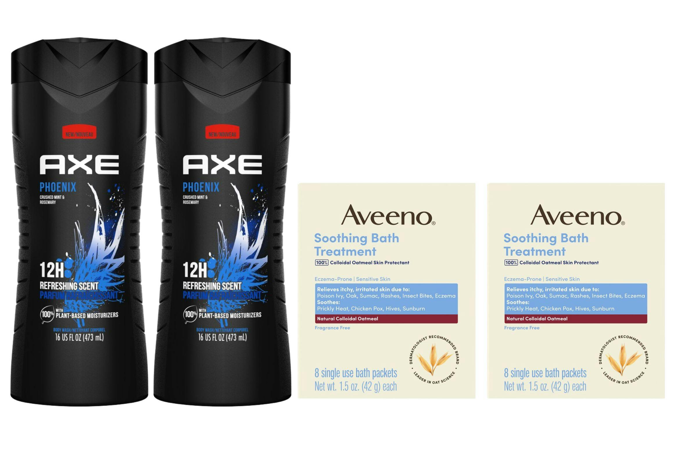 2 Axe + 2 Aveeno