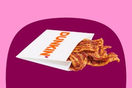 Current Dunkin’ Deals: Rewards Members Get $2 Snackin' Bacon This Week card image