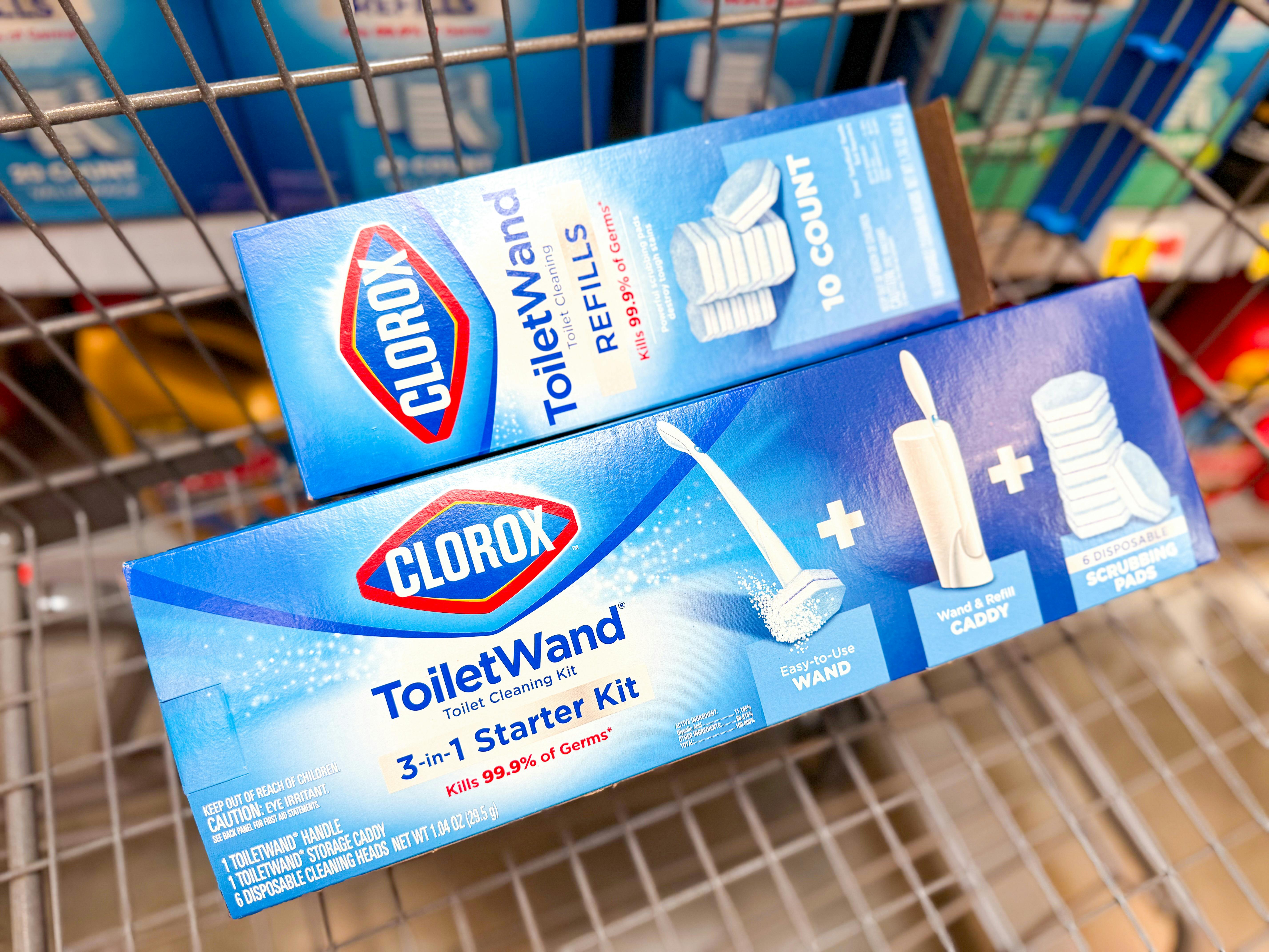 clorox toiletwand kit and refills in walmart cart