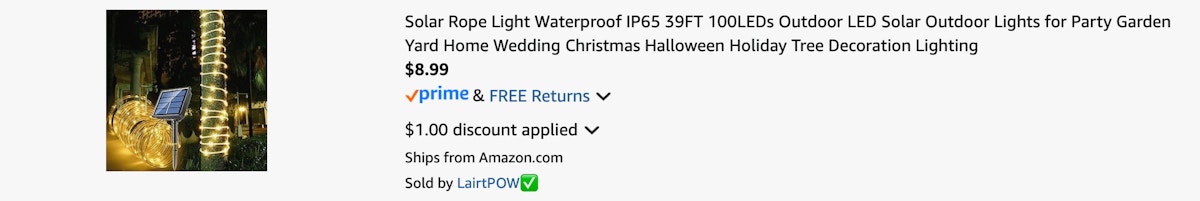 Amazon Solar Rope Light 2025