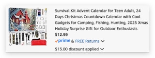 survival kit advant calendar