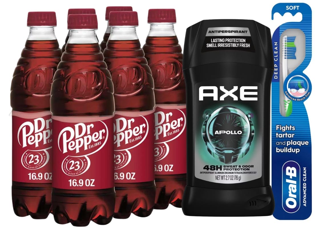 4 Dr Pepper + 2 Axe + 2 Oral-B