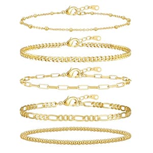 14K Gold Plated Stackable Bracelet Set