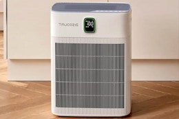 Trucozie T554 Air Purifier sitting on a home floor.
