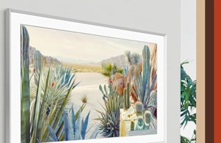 a digital frame on a wall