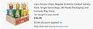 Chips Amazon receipt