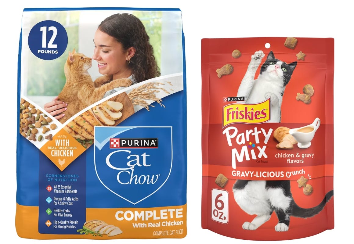1 Purina + 1 Friskies