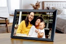 Lifestyle image of the Proscan Elite Wi-Fi Digital Picture Frame in bedroom setting