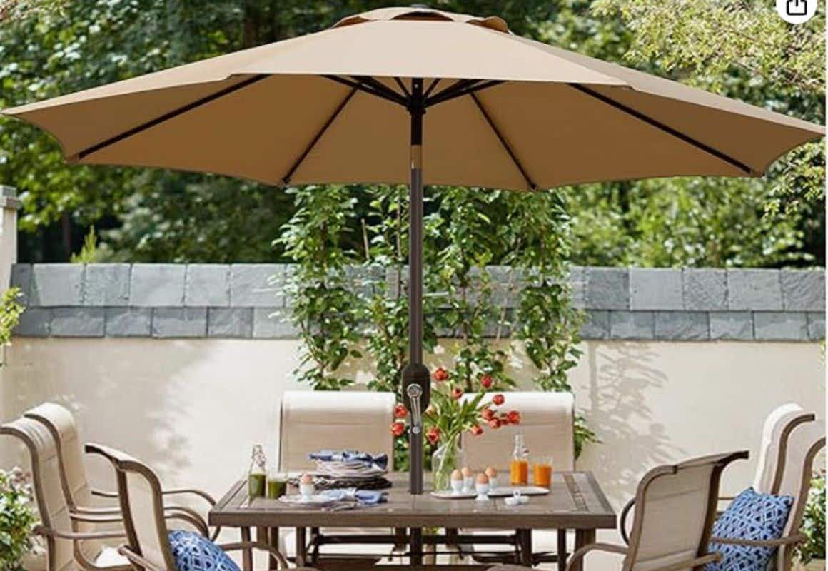 Get a 9-Foot Outdoor Patio Umbrella for $45.99 on Amazon (Reg. $50)