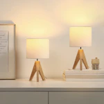 Wood Tripod Table Lamp (Set of 2)