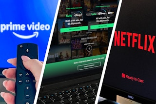 amazon prime video, hulu, and netflix on screens