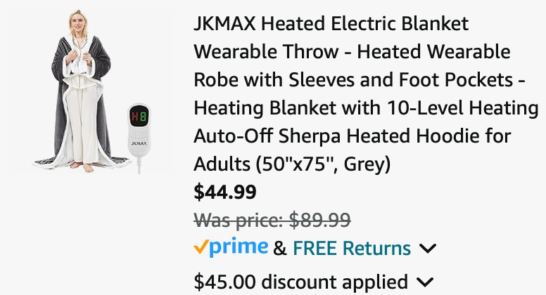 Wearable Heated Throw Blanket