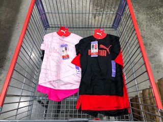 puma kids clothing sets in a cart