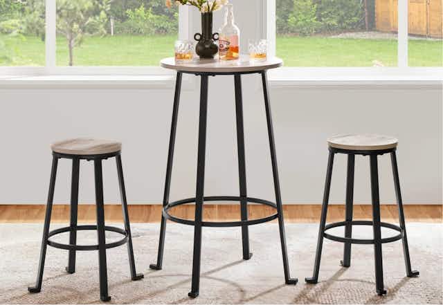 Wooden 3-Piece Bistro Bar Set on Rollback, Only $47 at Walmart card image