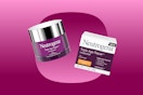 A purple and white jar and box of Neutrogena Triple Age Repair Moisturizer
