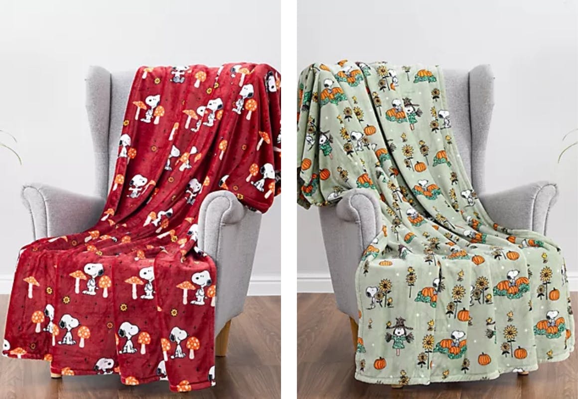 2 Berkshire Peanuts Throw Blankets