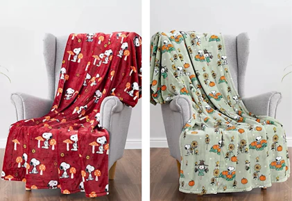 2 Berkshire Peanuts Throw Blankets