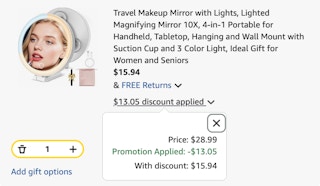 mirror Amazon receipt