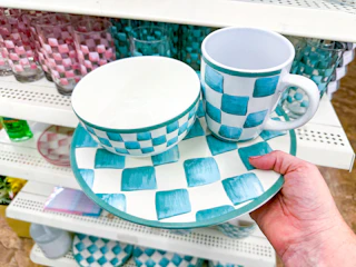 dollar tree checkerboard dishes 1