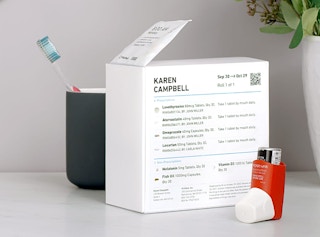 A PillPack box on a counter