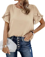 PRETTYGARDEN Women's Ruffle Tunic Top