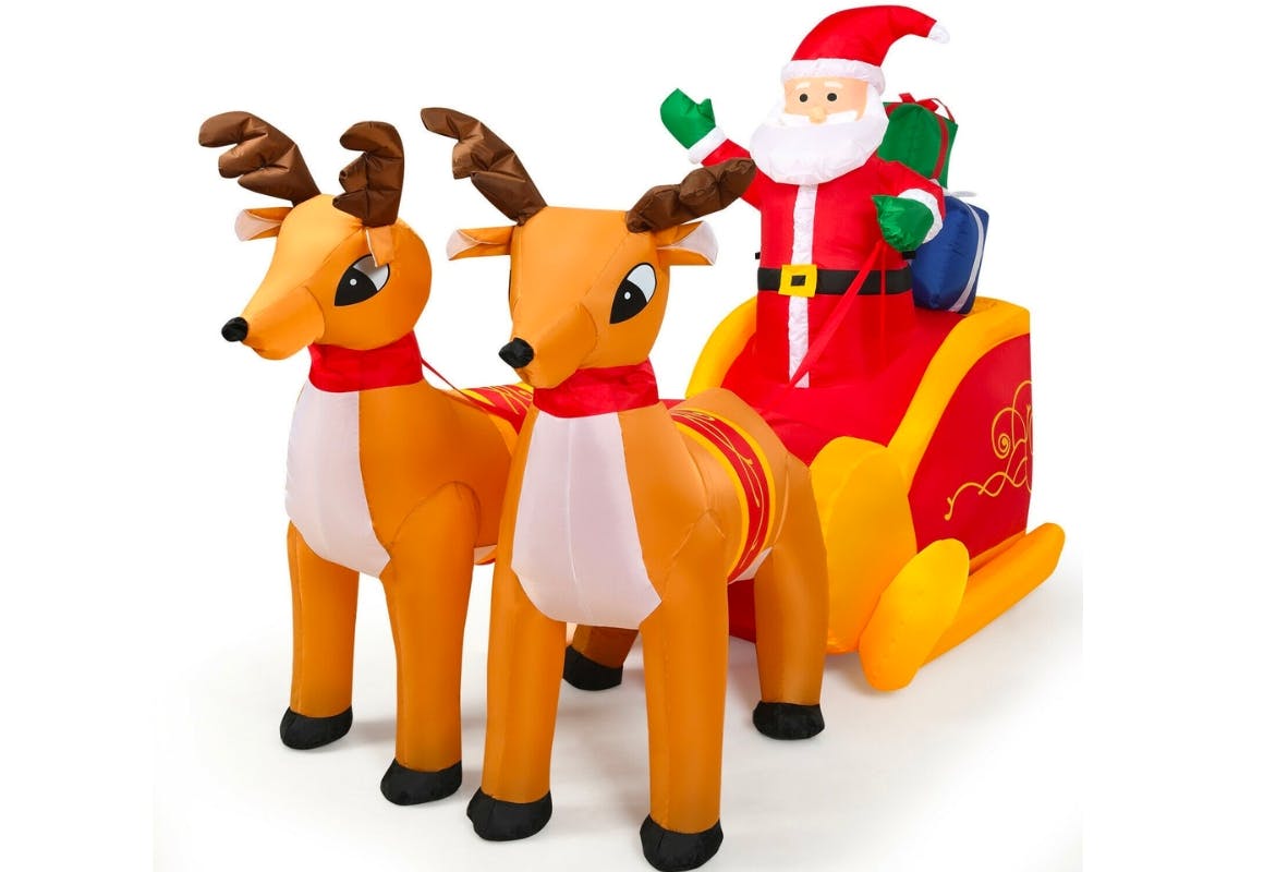 Inflatable Santa in a Sled