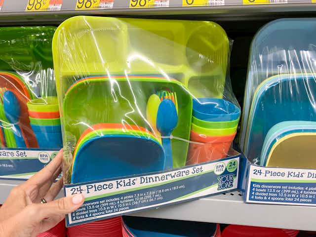 24-Piece Kids' Dinnerware Sets, Only $5 at Walmart card image