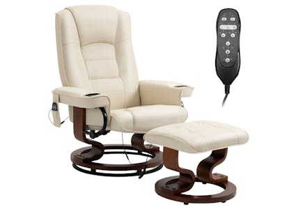 Heated Massage Chair with Ottoman