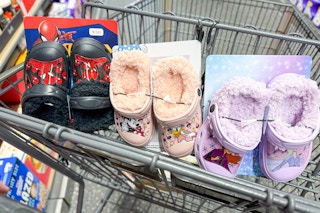 aldi licensed character warm-lined clogs in shopping cart