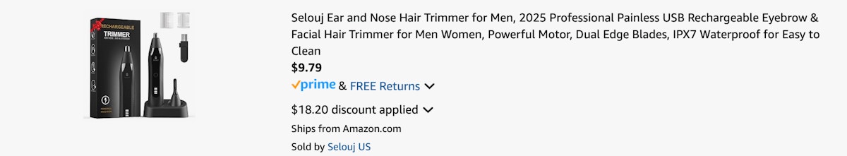 Amazon Ear and Nose Hair Trimmer 2025