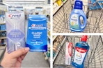collage image of crest whitening products, snuggle fabric softener, and colgate oral care
