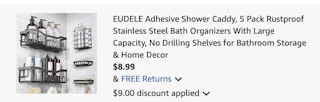 shower caddy set Amazon receipt