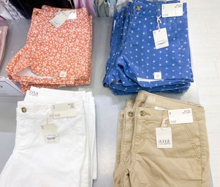 a display of women shorts on a shelf
