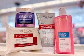 closeup of products on store shelf