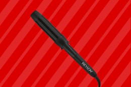a revlon curling iron on a christmas background