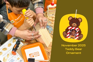 Home Depot Kids Workshop November 2025 Teddy Bear Ornament 