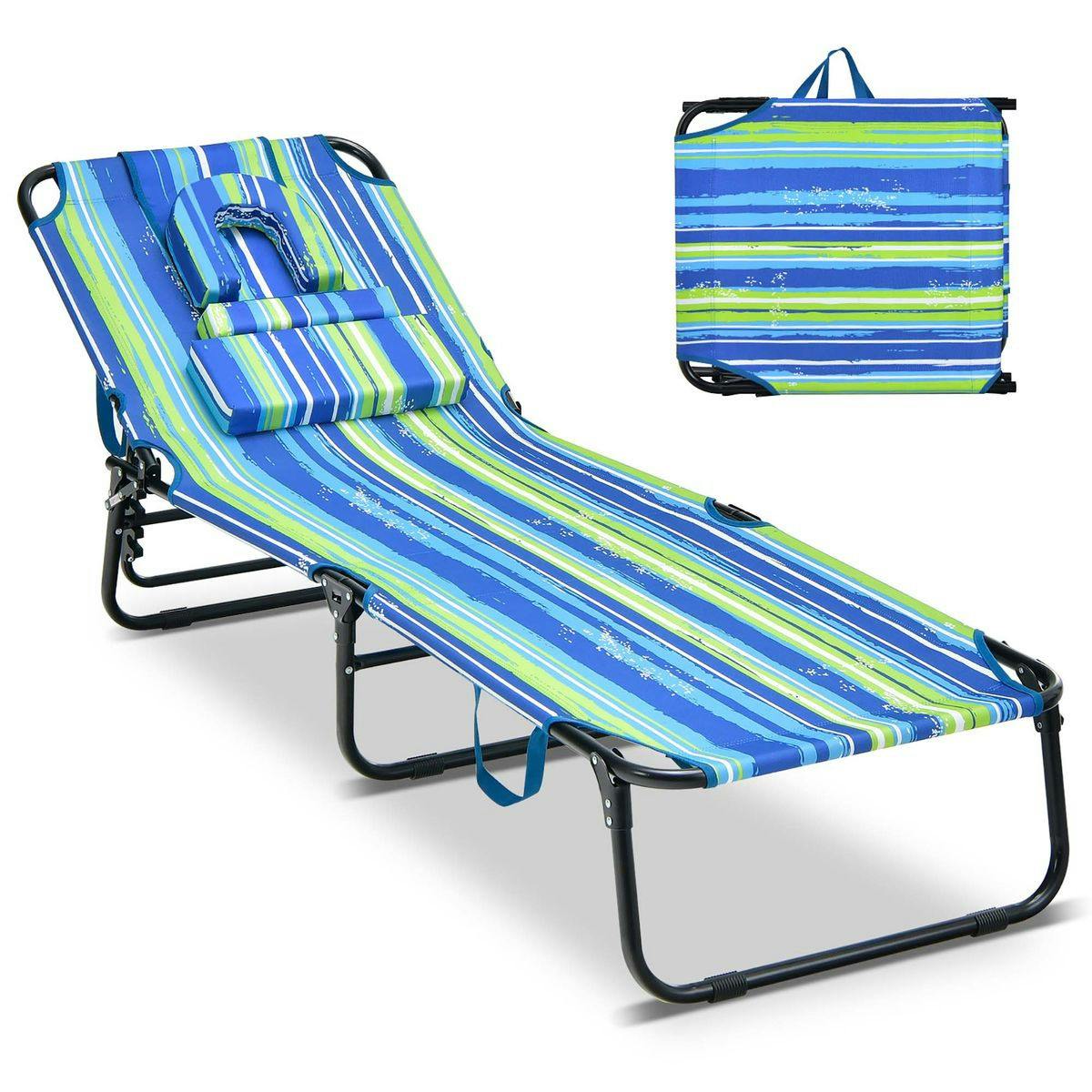 Beach Chaise Lounge With Face Hole