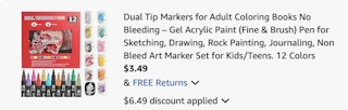 markers Amazon receipt