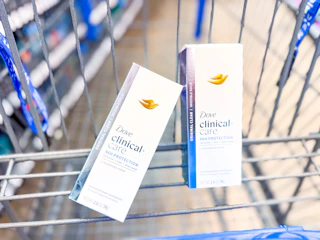 2 Dove Clinical Deodorants in Walmart shopping cart