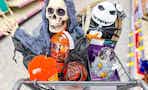 halloween items in a shopping basket