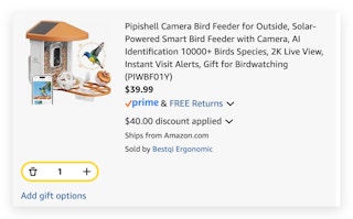 Pipishell Camera Bird Feeder for Outside