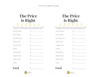 The Price is Right printable game