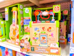 leapfrog activity cube sitting on a target shelf